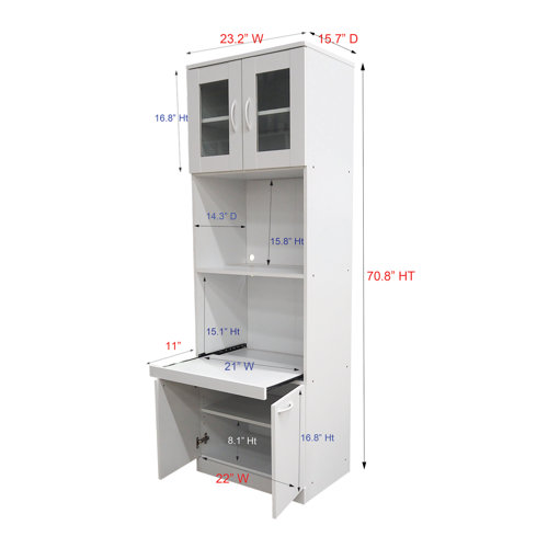 InRoom Designs Tall Kitchen Pantry Microwave Storage & Reviews